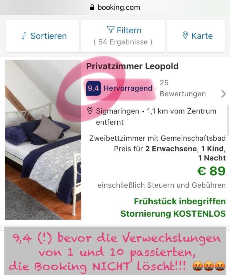 ジクマリンゲンPrivatzimmer Leopoldアパートメント エクステリア 写真